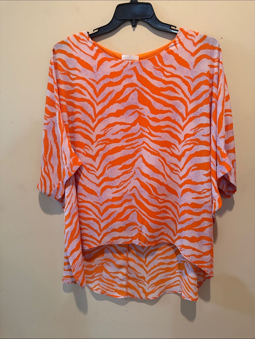 Adrienne Orange and White Zebra-Print Tunic